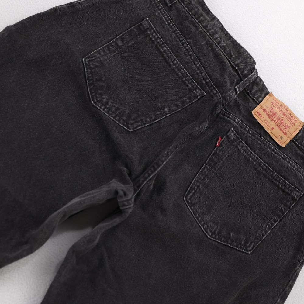 Levis 551 Relaxed Fit Tapered Leg Womens Jeans 16 Med Black Denim Vintage‎ 90s